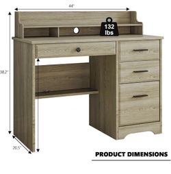 Computer desk with drawers.