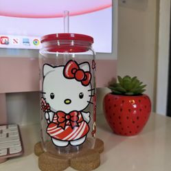 Hello Kitty Christmas Glass Cup