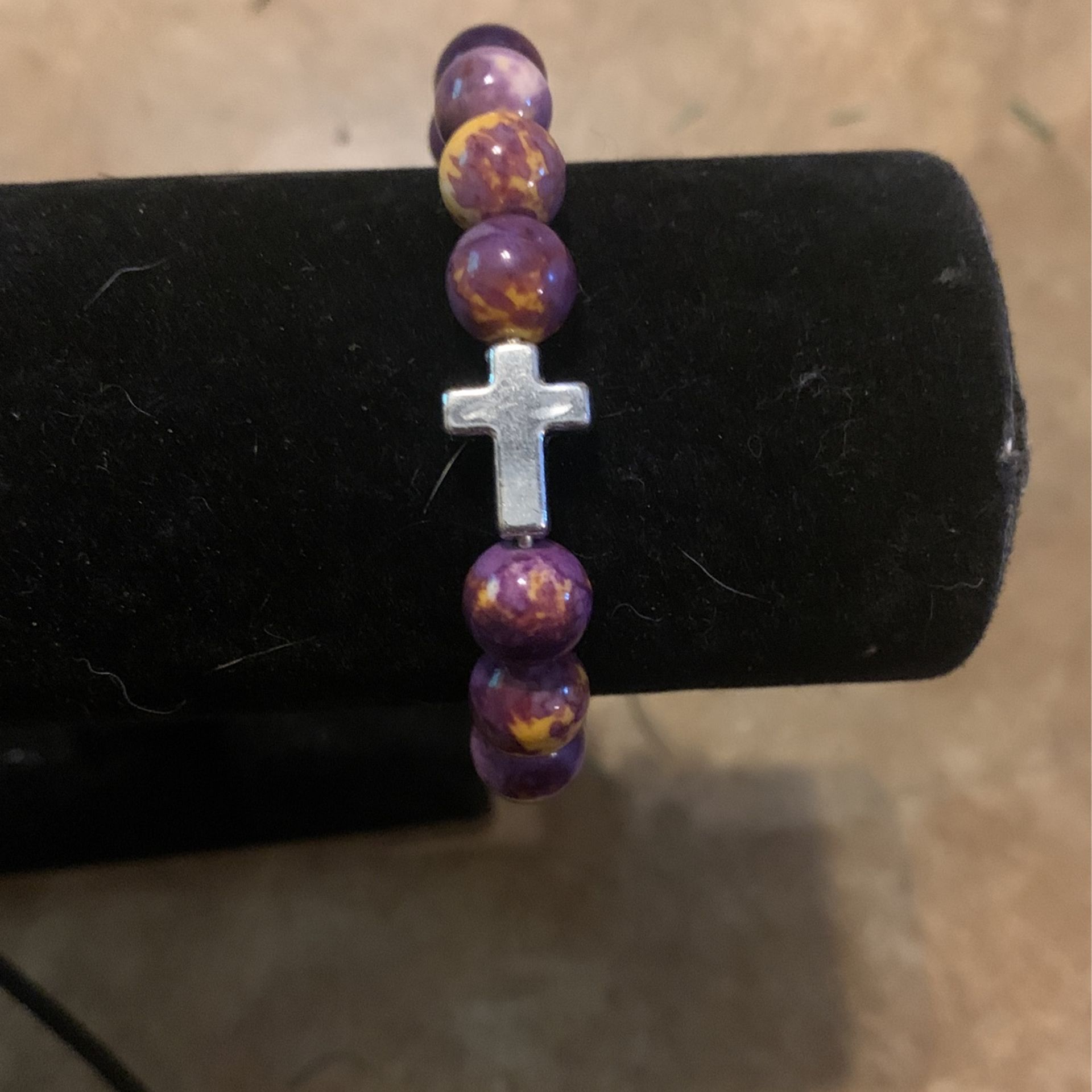 Purple Cross Bracelet