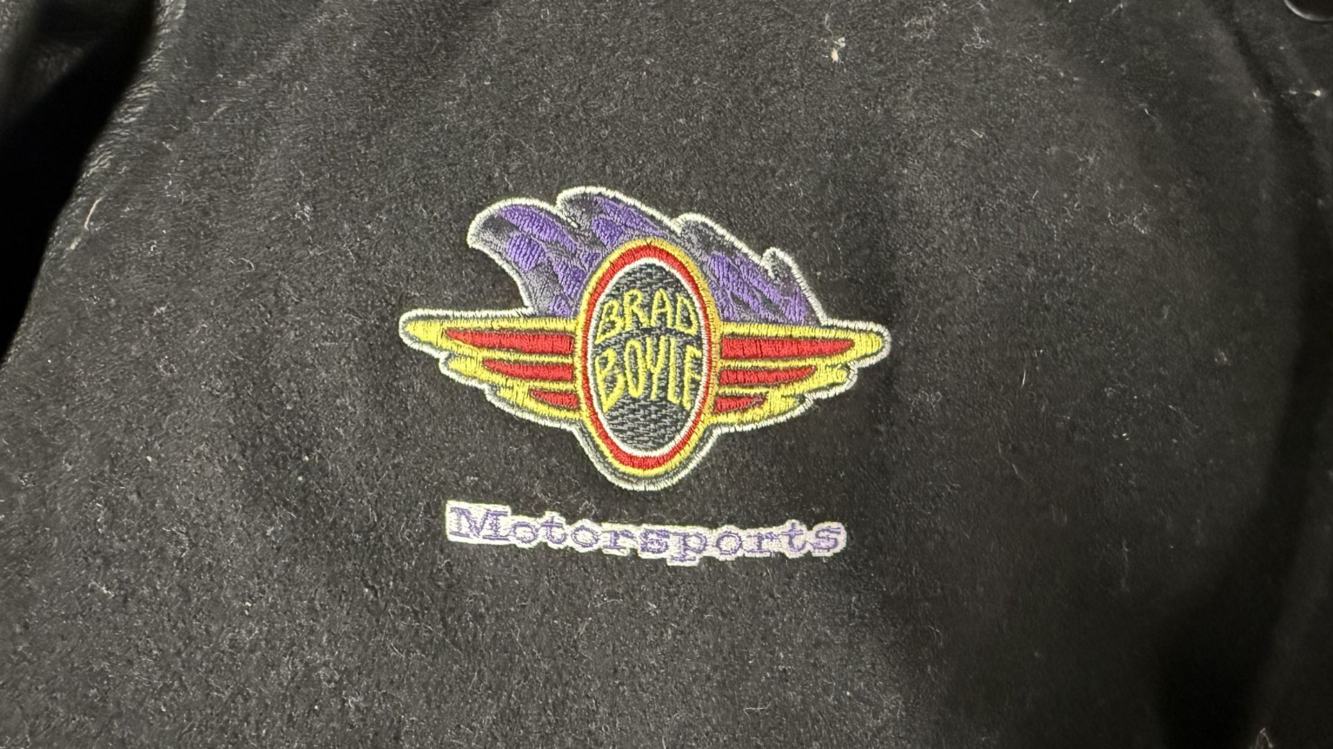 varsity-style Brad Boyle motorsports jacket XXL