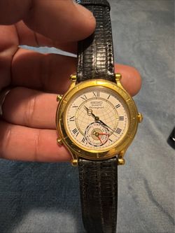 Seiko RARE Chronograph Vintage Mens Watch 36mm Age of Discovery Needs battery
