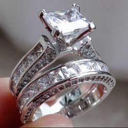 Princess Cut Bridal Wedding Ring Jewelry Size 5\6/7/8/9/10/1112 *See My Other 800 Items*