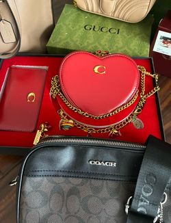 Coach red and brown purses