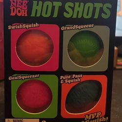 Needoh 4 pack sports TEENIE HOT SHOTS MVP balls squish toy gift NEW