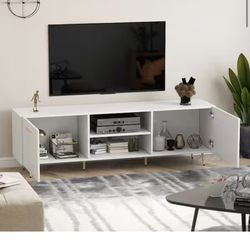 white tv stand