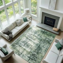 5x7 Green Area Rug 