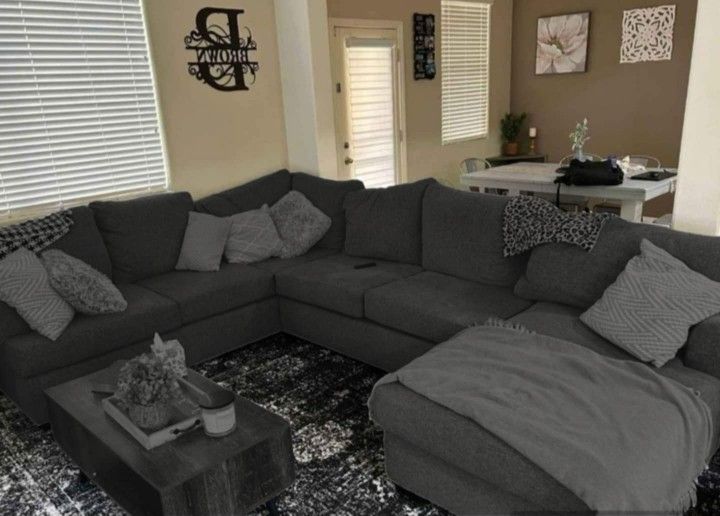 Gray Sectional Couch Sofa With Chaise