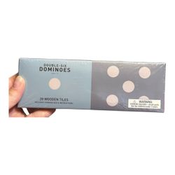 New Walgreens Dominoes Set 28 Wooden Tiles With Storage Box & Instructions 