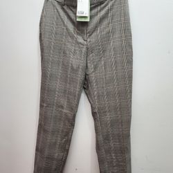 H&M Plaid Ankle Slacks Dress Pants - Size 12 / EUR 44 - NWT