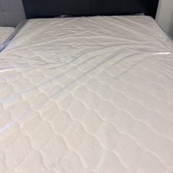 Queen Bed Complete Headboard/Footboard, Mattress And Box Spring 