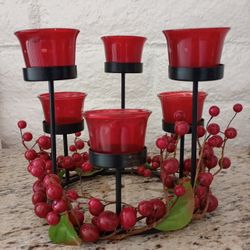 "Vintage" Christmas Tea Light Candle Holder Center Piece