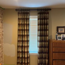 Custom Made Silk Pinch Pleat Draperies 3 Pair 