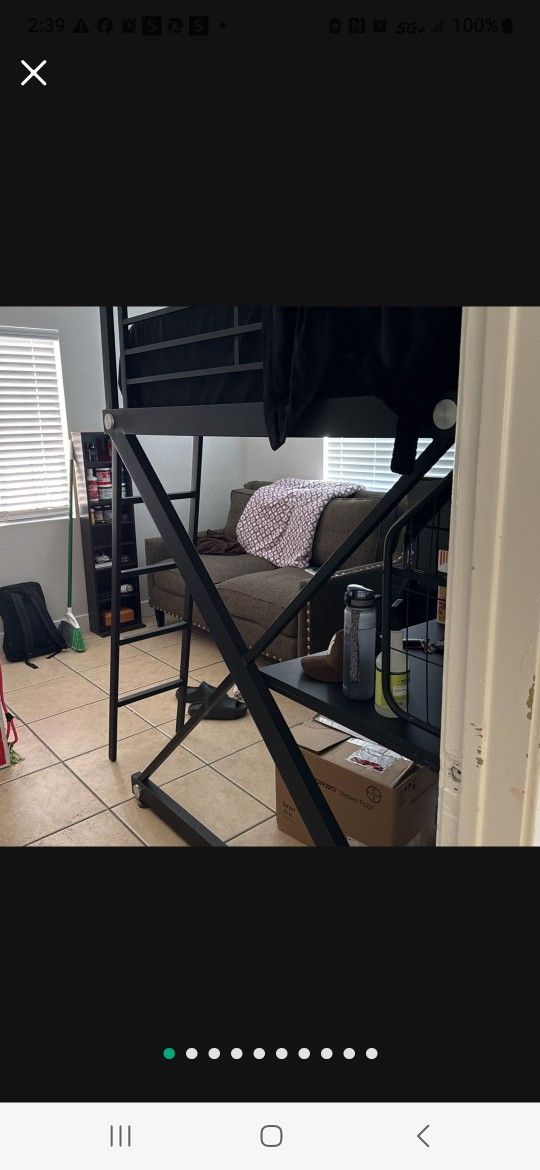 Bunk Bed With A Desk On The Bottom.
