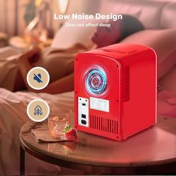 Mini Fridge, InfiniPower  with Observation Window, 6 Liter/9 Can Portable Warmer and Cooler Personal Refrigerator, Indoor-Outdoor, NEW 
