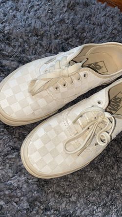 Checkered beige vans