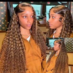 “38” 250 density human hair wig