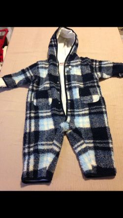 Boys 12 month fleece button up suit.