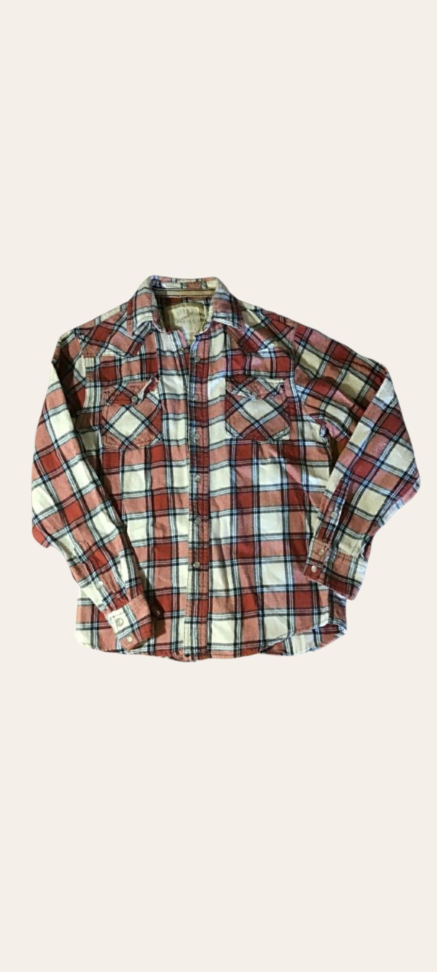 Ditch Plains Small Checkered Plaid Long Sleeve Flannel Shirt