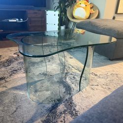 abstract glass coffee table 
