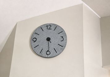 31" Large Metallic Gray Round Wall Clock – Modern Industrial Decor