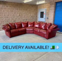 Flexsteel Thornton 3535-SECT Leather Sectional — Burgundy (824-60) (DELIVERY AVAILABLE! 🚛💨)
