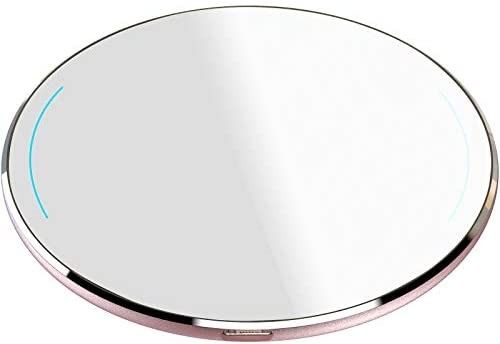Wireless Charger Thin Aviation Aluminum Computer Numerical Control Technology Fast Charging Pad Rose Gold (NO AC Adapter)
