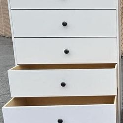 5 Drawer White 