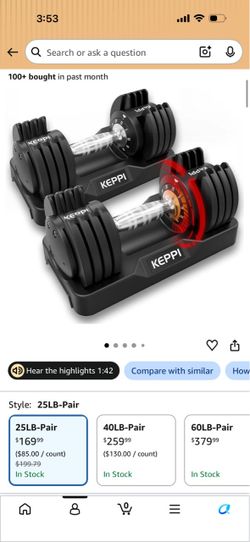 Adjustable Dumbbells Set of 2