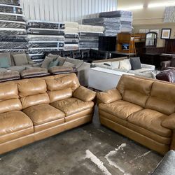 Leather Sofa & Loveseat 