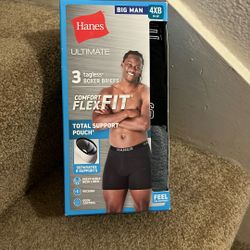 3 PR NEW MENS HANES COMFORT FLEX FIT BOXER BRIEFS SZ 4XB