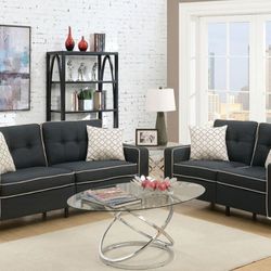 Brand New Black Sofa And Love Seat 