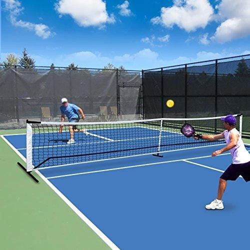 Portable Pickleball Net Set System with Metal Frame Stand,Including Carrying Bag