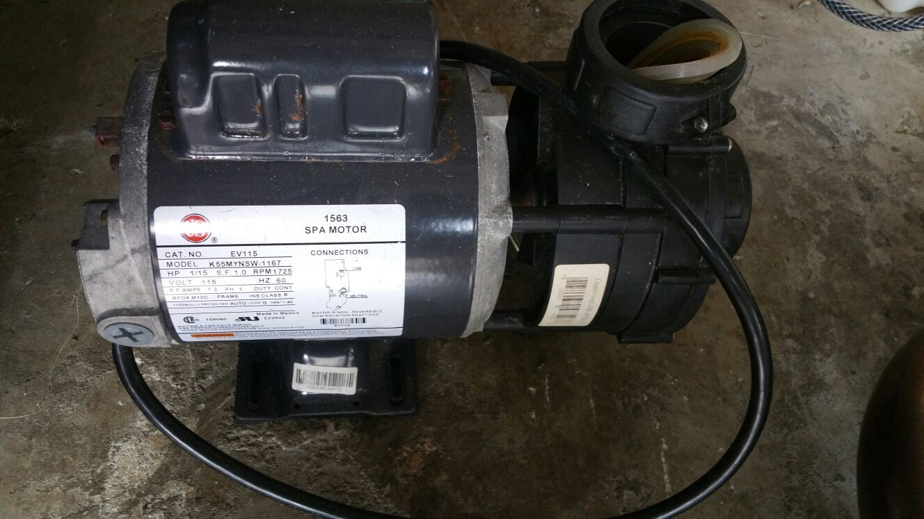 Dolphin pumps model 1563 spa motor