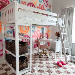 Twin Loft Bed With Bookcase & Desk