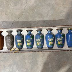 Vintage Asian Vase Set Of 8 