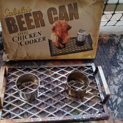 Bbq Heavy Double Beer Can Chicken Holder Used Once