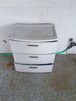 3-Drawer Plastic Weave Storage Cart