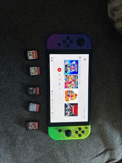 Nintendo Switch OLED Splatoon Edition with Games