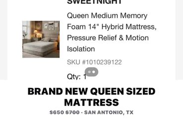 Sweetnight Queen 14" Hybrid Memory Foam Mattress