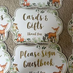 Baby Shower Party Signs- Baby Animals