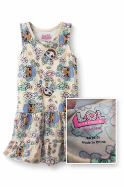 LOL Surprise Girls Dress XS 4-5 Floral Character Print Sleeveless Outfit