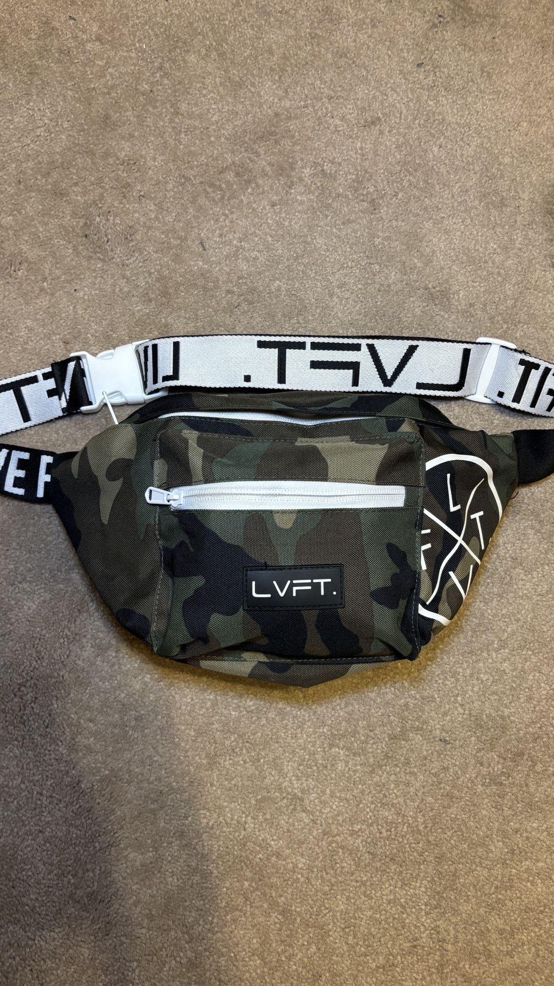 Apparel Waist Pack Sling Bag – Green Camo– Lightweight & Durable Lightly Used