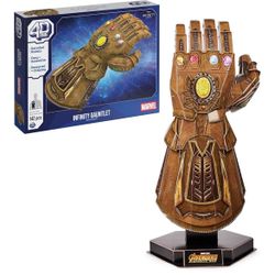 4D Build, Marvel Infinity Gauntlet 3D Puzzle Model Kit with Stand 142 Pcs |