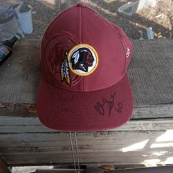 Signed Washington Redskins Hat By Number 60