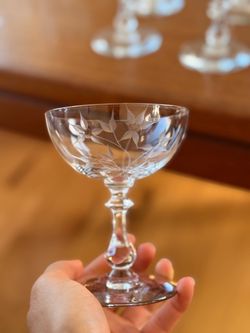 Vintage Ransgil Kingsley Miniature Stemmed Glasses – Set of 8 – Floral