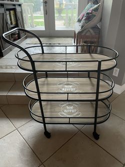 Rustic Beverage Rolling Cart