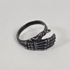 England 2000 Skeleton Hand Bones Gothic Biker Grunge Detailed Ring Sz 12