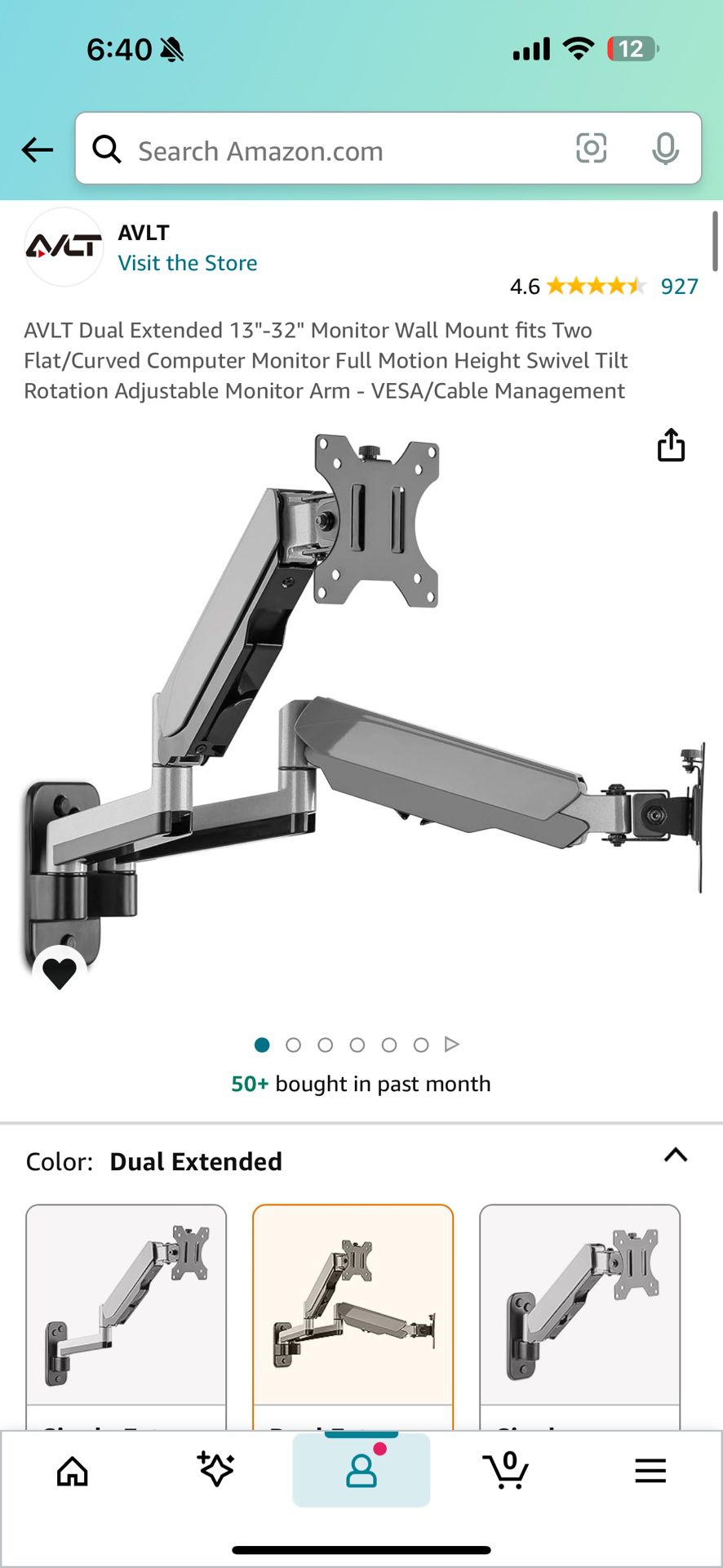AVLT Dual Monitor Wall Mount 