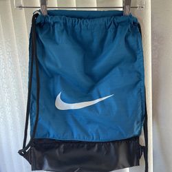 Nike Just Do It Blue & Black Drawstring Backpack Gym Bag Sack