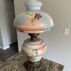 Antique Floral Hurricane Lamp
